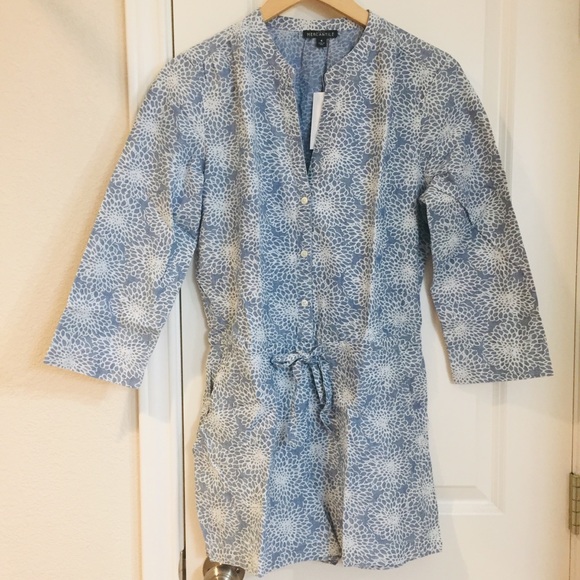 J. Crew Mercantile Blue Chambray Drawstring Romper 4 Small Boho Preppy NWT $90 - Picture 5 of 10